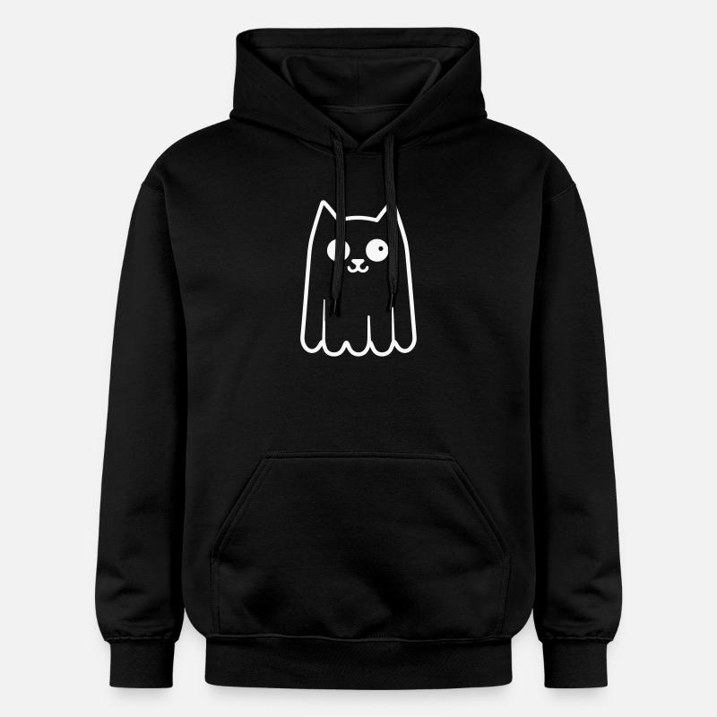 Chat fantôme - Sweat à capuche Softstyle® Gildan Unisexe - noir
