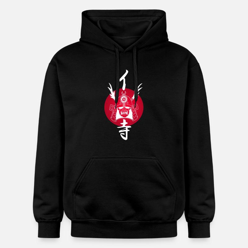 Samouraï blanc et soleil rouge - Sweat à capuche Softstyle® Gildan Unisexe - noir