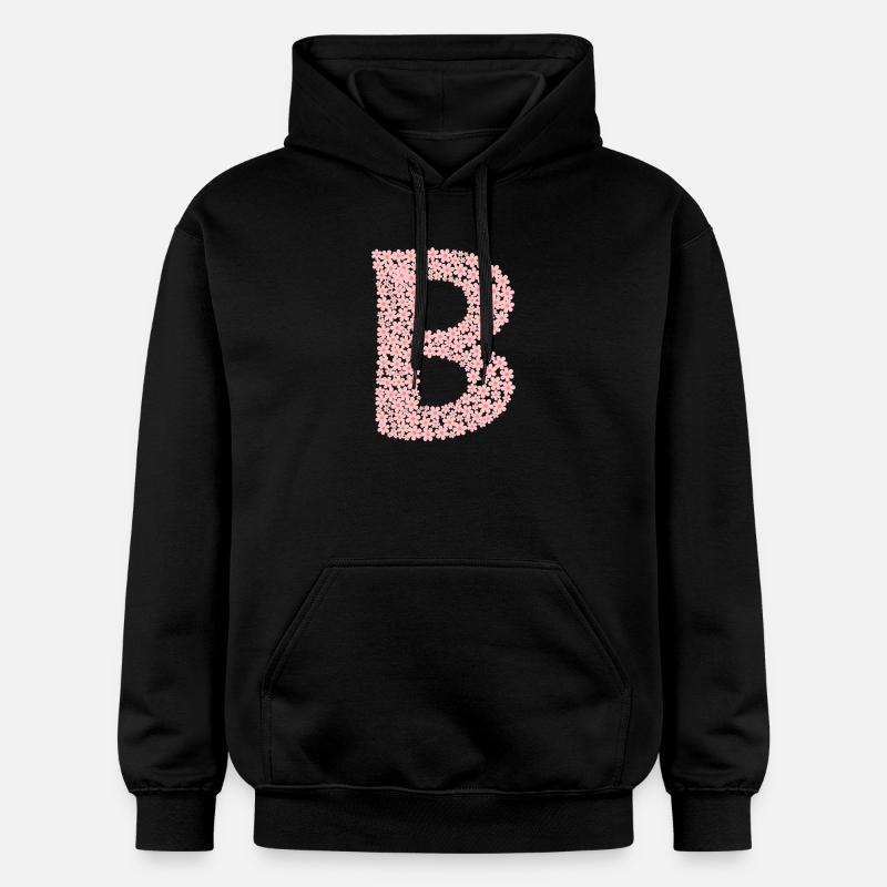 Monogramme Blossom « B » - Sweat à capuche Softstyle® Gildan Unisexe - noir