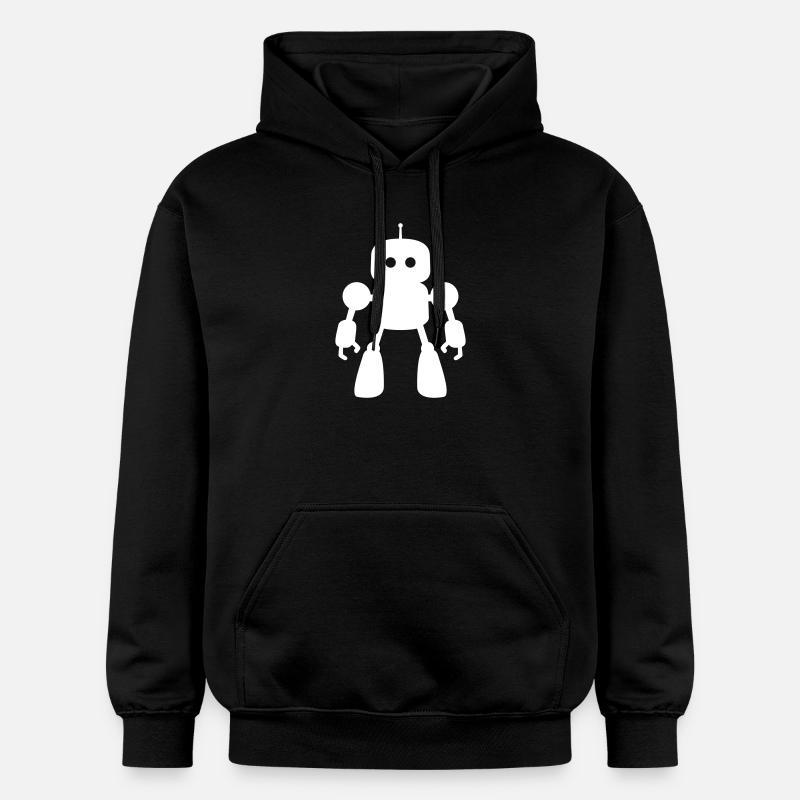 Robots – Artificial Intelligence Sci-Fi Design - Gildan Unisex Softstyle® Midweight Hoodie - black