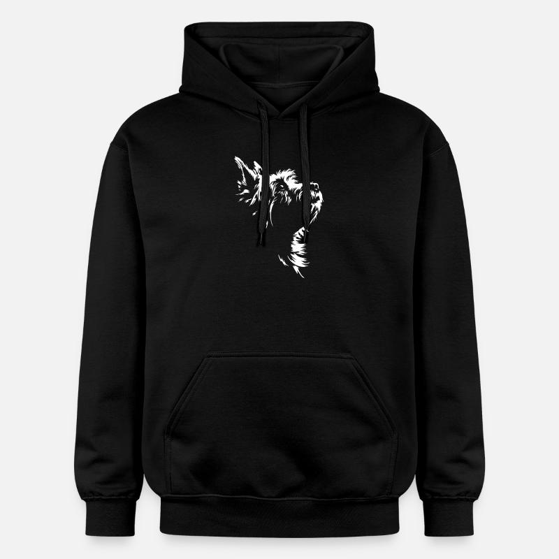 Cairn Terrier Silhouette Chien Wilsigns - Sweat à capuche Softstyle® Gildan Unisexe - noir