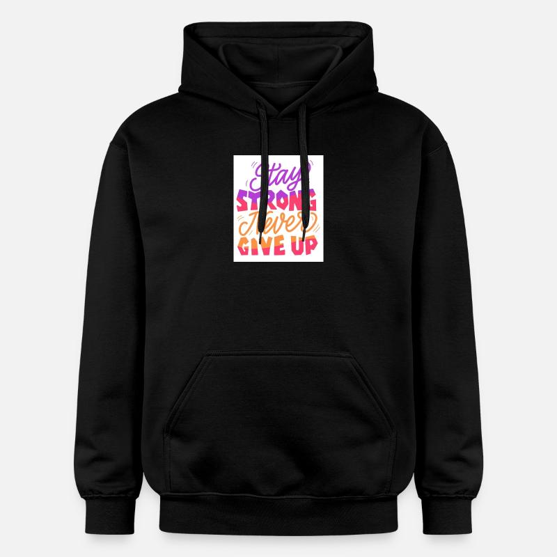 Stay Strong Never Give Up - Sweat à capuche Softstyle® Gildan Unisexe - noir