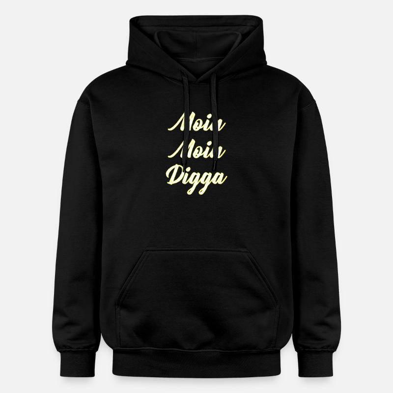 Lettrage Moin Moin Digga - Sweat à capuche Softstyle® Gildan Unisexe - noir