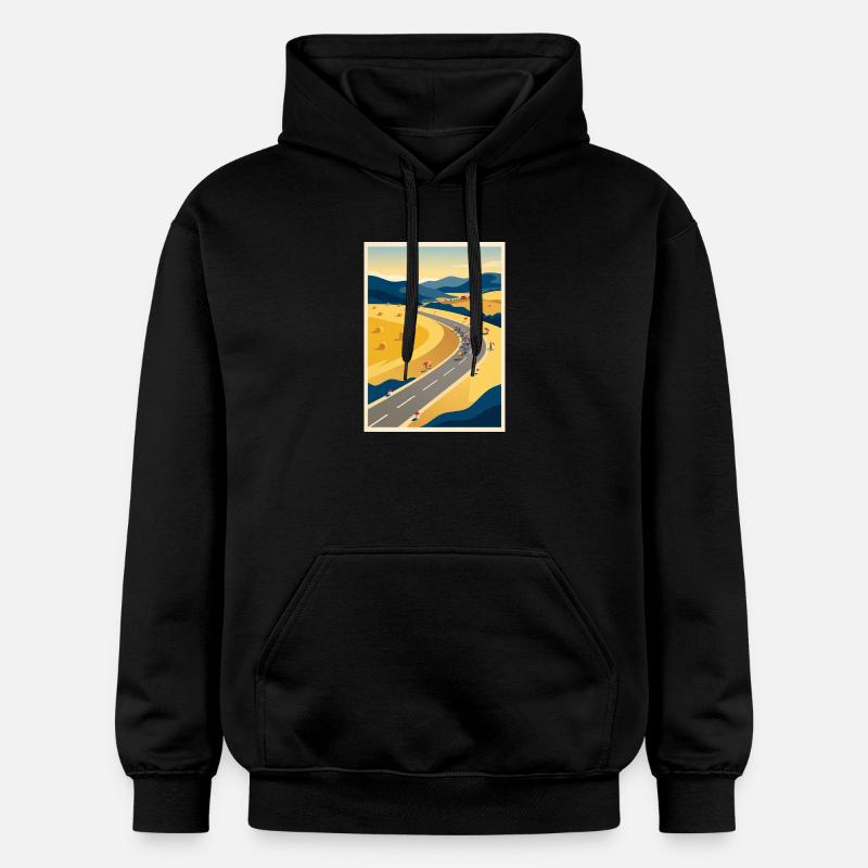 Route de juillet - Souvenir du cyclisme - Sweat à capuche Softstyle® Gildan Unisexe - noir