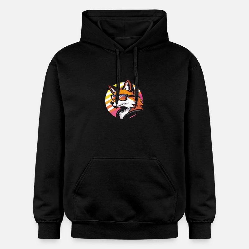 Fuchs Comic Cool Sommer - Gildan Unisex Softstyle® Midweight Hoodie - Schwarz