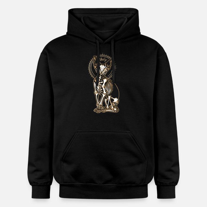 chat sphinx squelette tatouage - Sweat à capuche Softstyle® Gildan Unisexe - noir