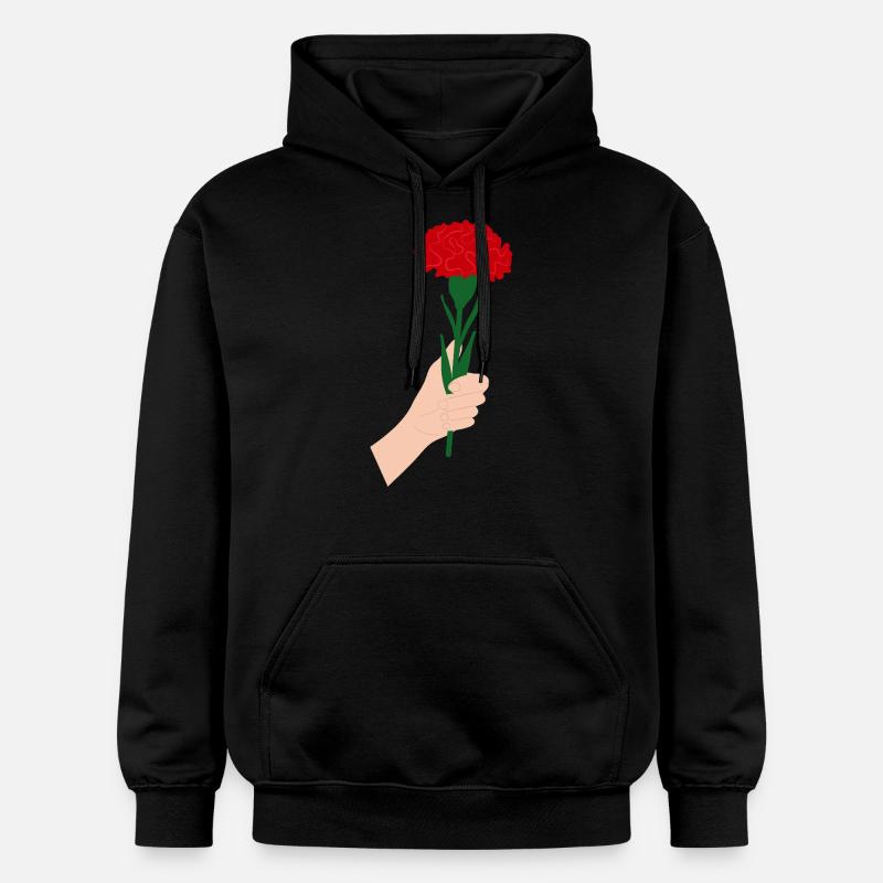 Pour vous- Fleur d’œillet rouge1 - Sweat à capuche Softstyle® Gildan Unisexe - noir