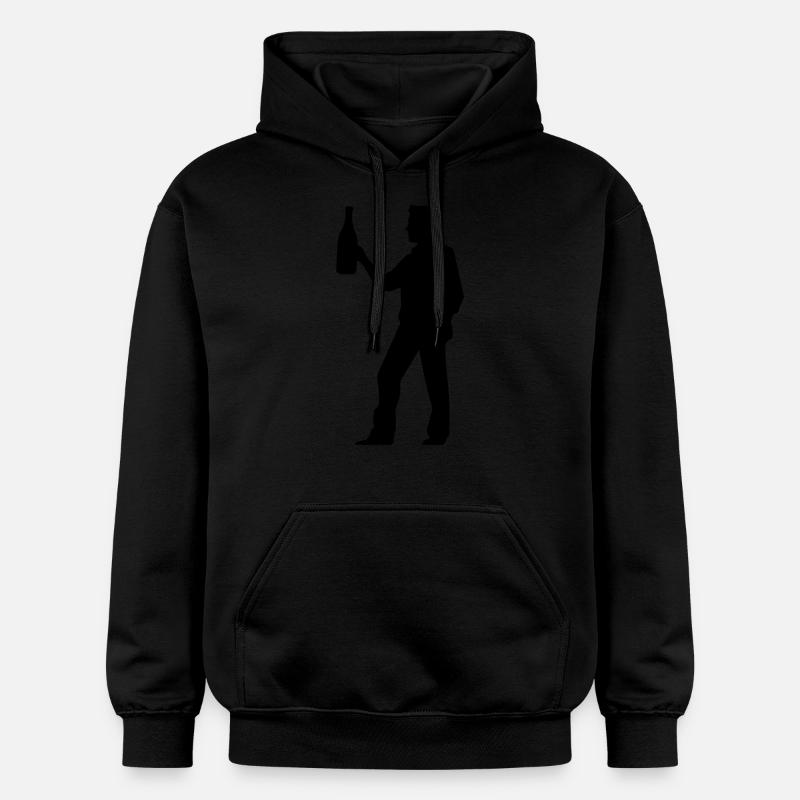Silhouette de fête de beuverie - Sweat à capuche Softstyle® Gildan Unisexe - noir