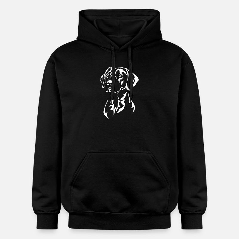 Rhodesian Ridgeback Head "Black Edition" - Gildan Unisex Softstyle® Midweight Hoodie - black