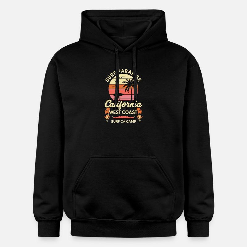 Paradis des surfeurs - Sweat à capuche Softstyle® Gildan Unisexe - noir