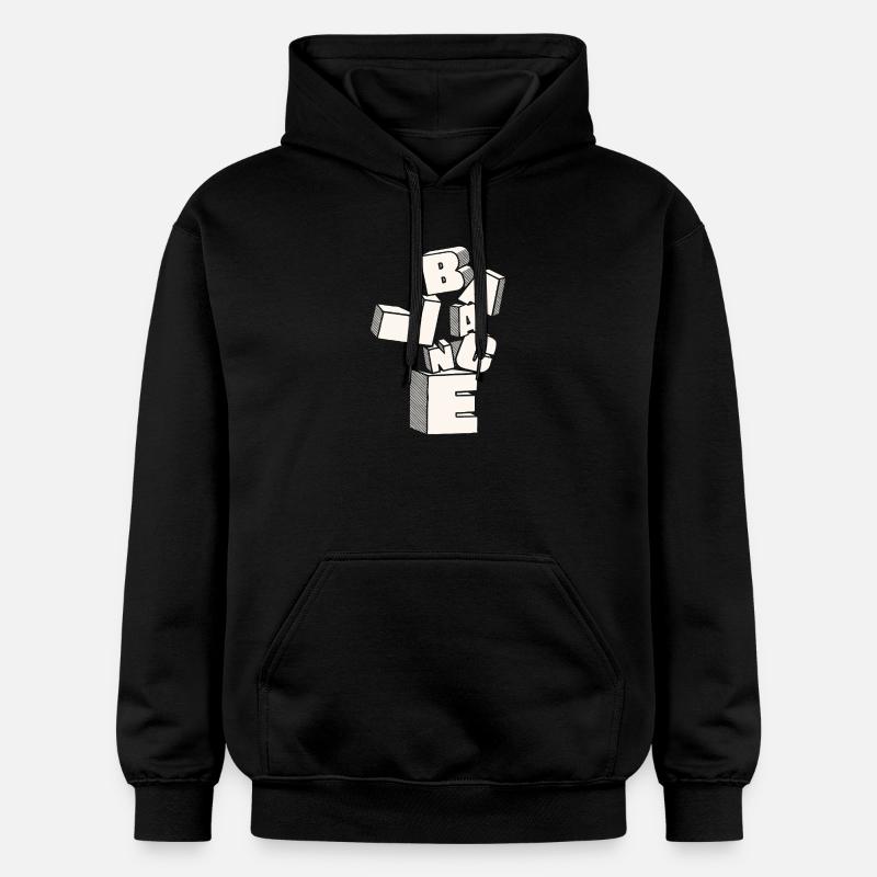 Équilibre en lettres 3D - Sweat à capuche Softstyle® Gildan Unisexe - noir