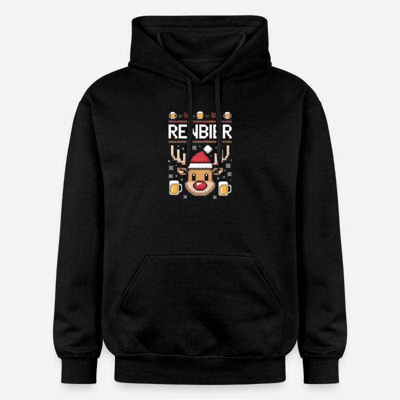 Chope à bière Renne Noël - Sweat à capuche Softstyle® Gildan Unisexe - noir