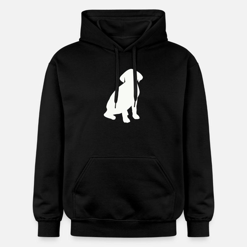 Silhouette du chien assis - Sweat à capuche Softstyle® Gildan Unisexe - noir