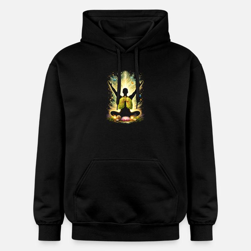 Méditation Respiration Nature Conception pulmonaire - Sweat à capuche Softstyle® Gildan Unisexe - noir