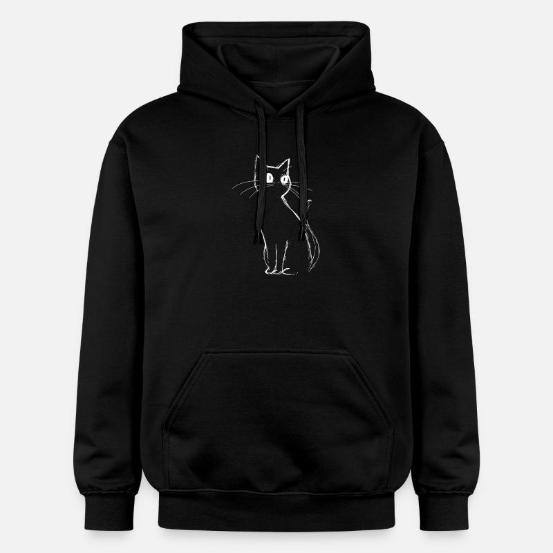 Croquis de chat - Sweat à capuche Softstyle® Gildan Unisexe - noir