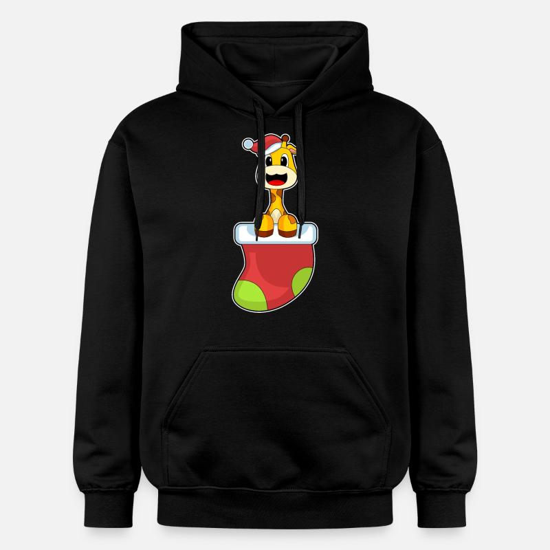 Girafe Noël Noël Chaussettes - Sweat à capuche Softstyle® Gildan Unisexe - noir