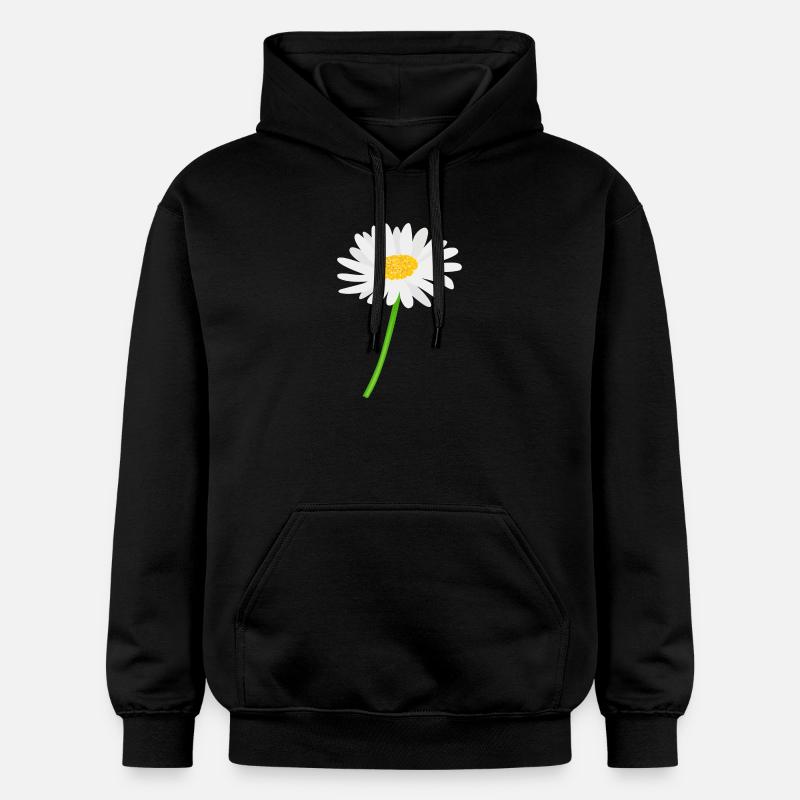 Marguerite fleur avec tige - Sweat à capuche Softstyle® Gildan Unisexe - noir