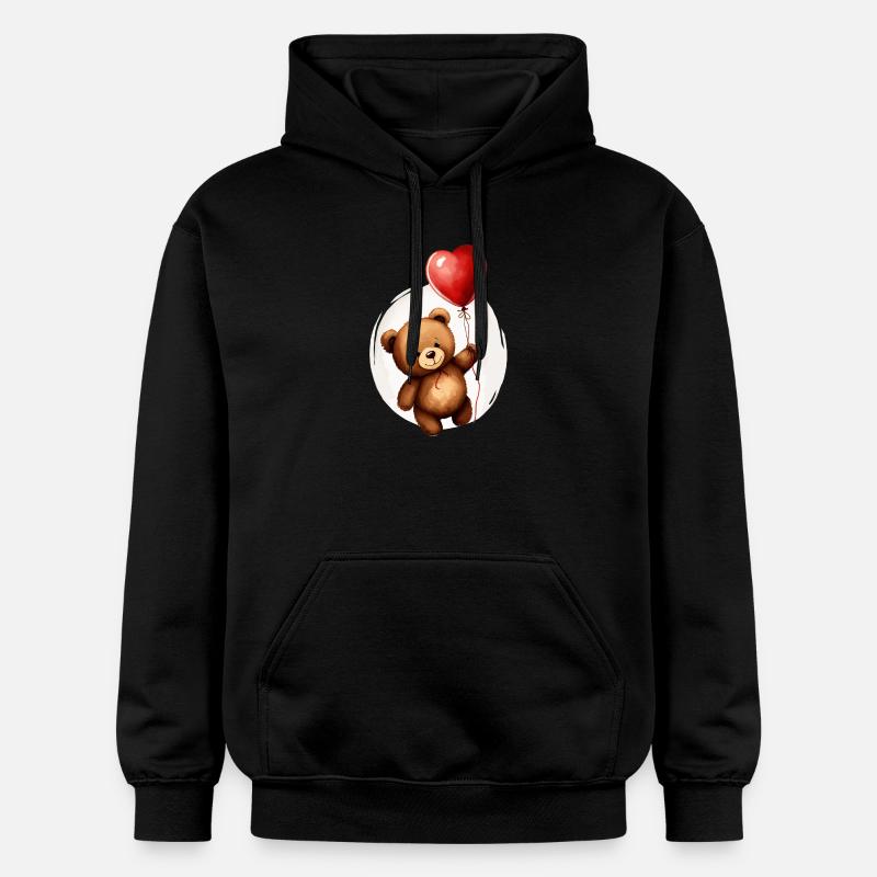 Bär mit Ballon - Gildan Unisex Softstyle® Midweight Hoodie - Schwarz