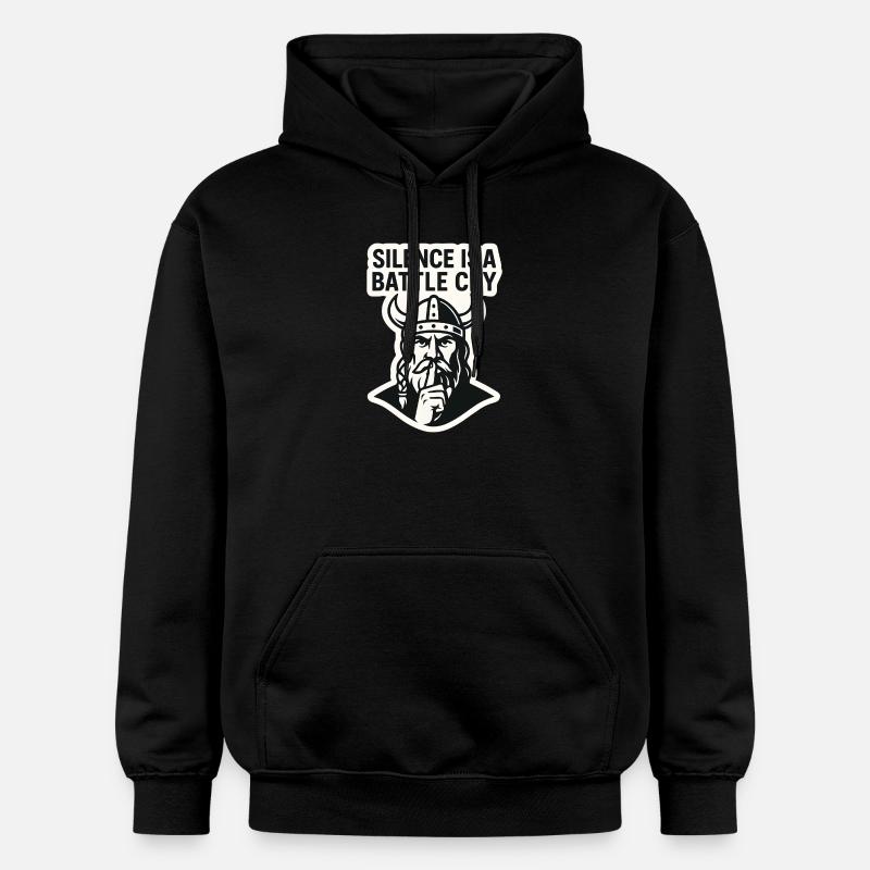 Viking Silence Battle Cry Design - Sweat à capuche Softstyle® Gildan Unisexe - noir