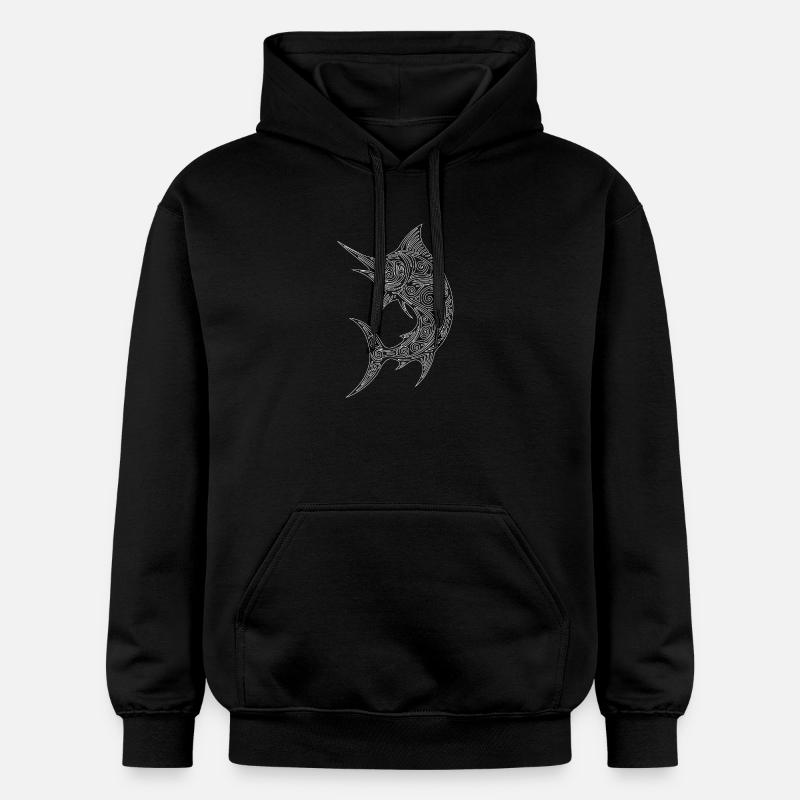 Tribal Marlin Bleu - Sweat à capuche Softstyle® Gildan Unisexe - noir