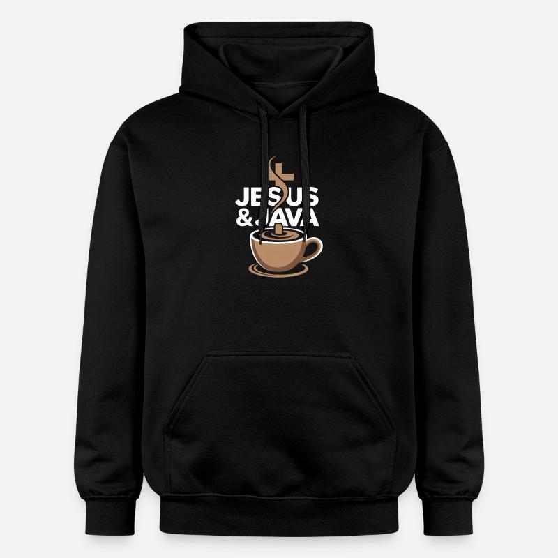 Inspiration und Kaffee mit Jesus & Java - Gildan Unisex Softstyle® Midweight Hoodie - Schwarz