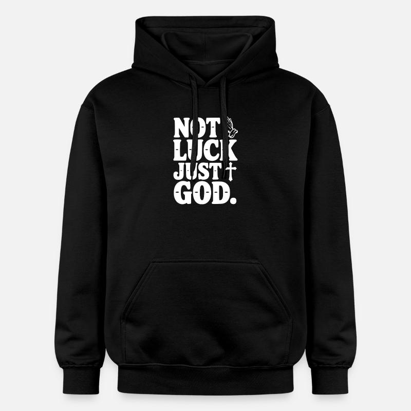 Pas la chance, juste Dieu - Sweat à capuche Softstyle® Gildan Unisexe - noir