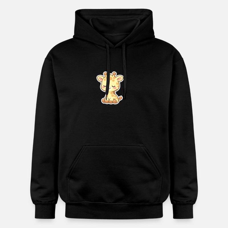 Bébé girafe mignon style Kawaii - Sweat à capuche Softstyle® Gildan Unisexe - noir