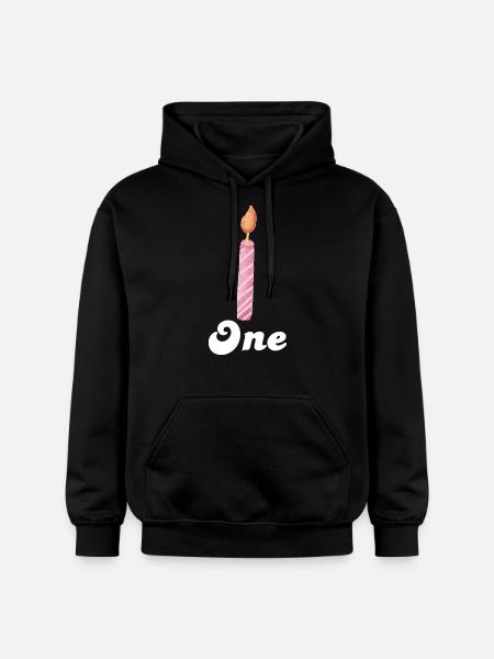 1e verjaardag kaars - Gildan uniseks Softstyle® Midweight hoodie - zwart
