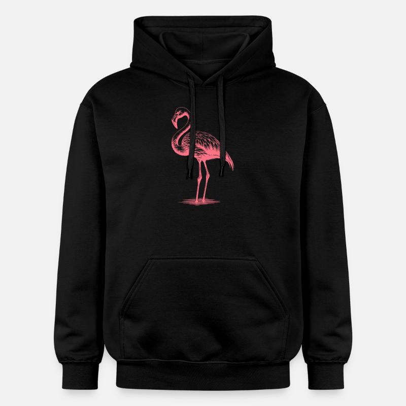 Flamant rose câlin - Sweat à capuche Softstyle® Gildan Unisexe - noir