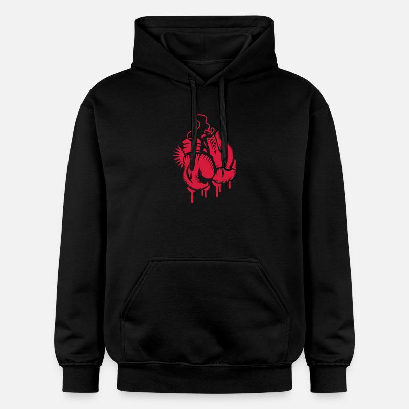 deux gants de boxe - Sweat à capuche Softstyle® Gildan Unisexe - noir