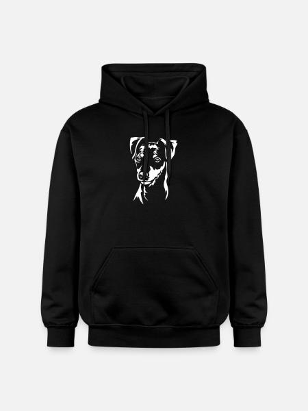 Zwergpinscher Head "Black Edition" - Gildan Unisex Softstyle® Midweight Hoodie - black