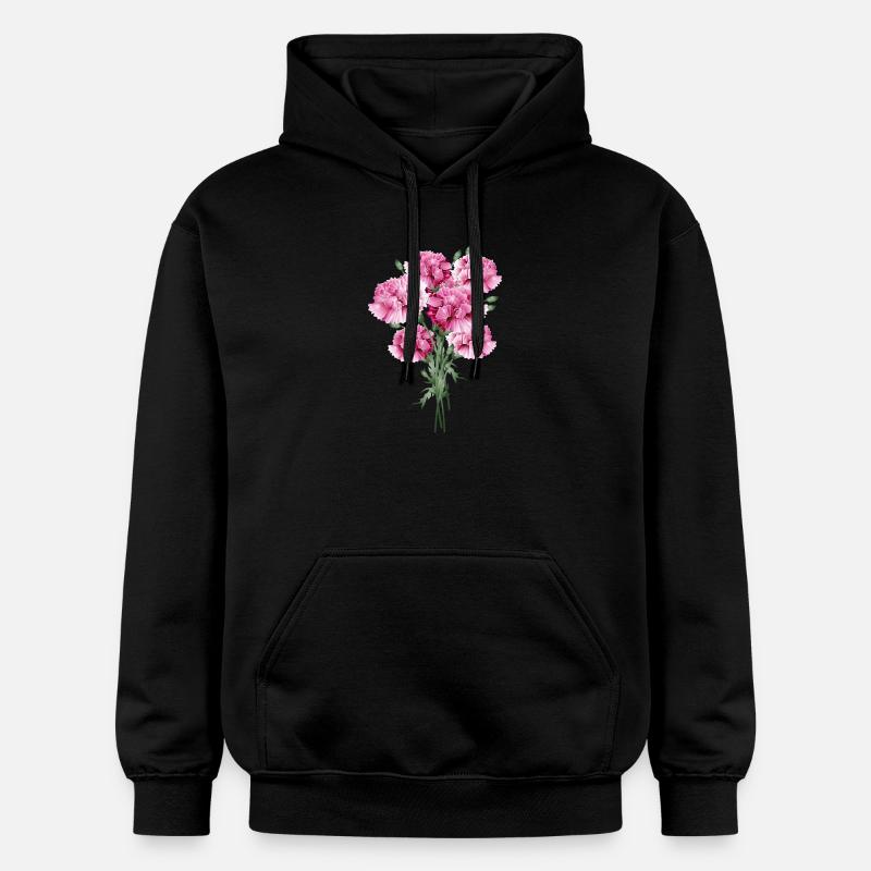 fascinant bouquet rose d’œillets - Sweat à capuche Softstyle® Gildan Unisexe - noir