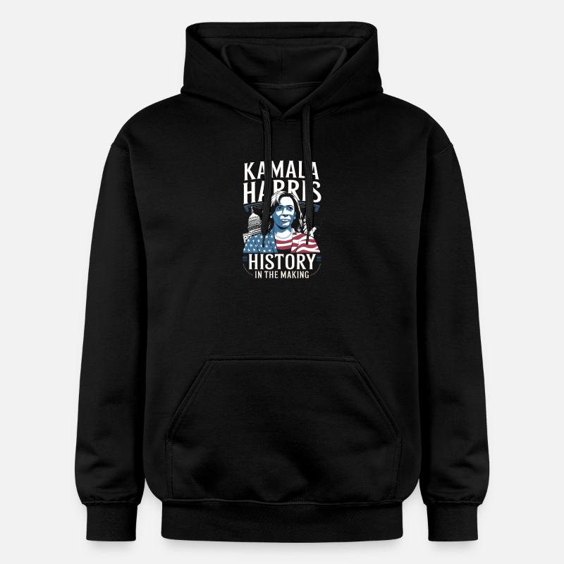 Kamala Harris wird Geschichte schreiben - Gildan Unisex Softstyle® Midweight Hoodie - Schwarz