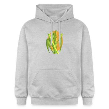 Bambus-Botanischer Ausbruch - Gildan Unisex Softstyle® Midweight Hoodie - Hellgrau meliert - Vorne - Liana (172cm) & Jaron (178cm)