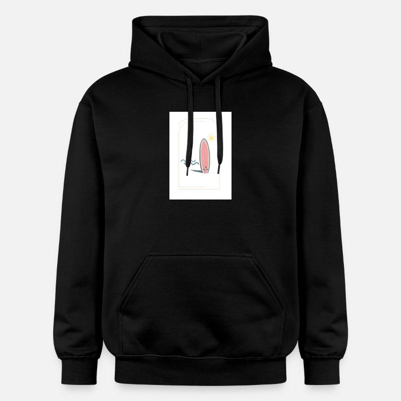 Planche de surf Sunrise Design - Sweat à capuche Softstyle® Gildan Unisexe - noir