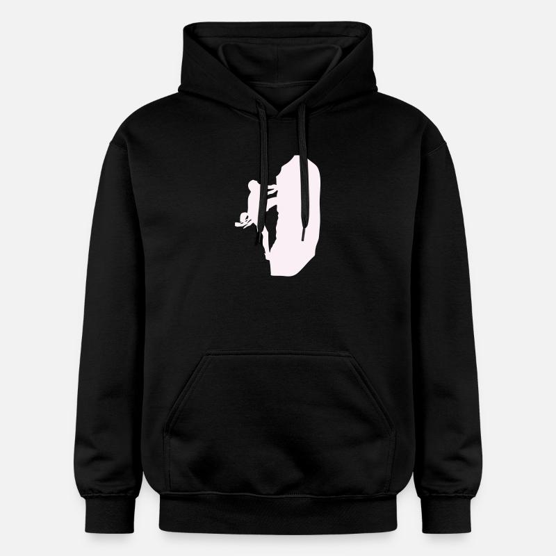 klettern_bergsteigen_silhouette- - Sweat à capuche Softstyle® Gildan Unisexe - noir