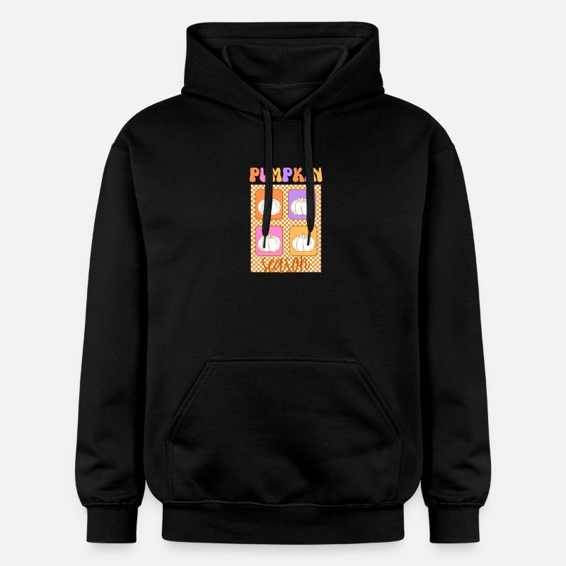 🎃 Saison des citrouilles – Style 🍂 rétro - Sweat à capuche Softstyle® Gildan Unisexe - noir