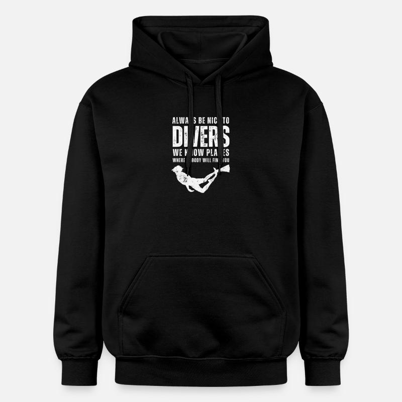 Soyez toujours gentil avec les plongeurs - Sweat à capuche Softstyle® Gildan Unisexe - noir