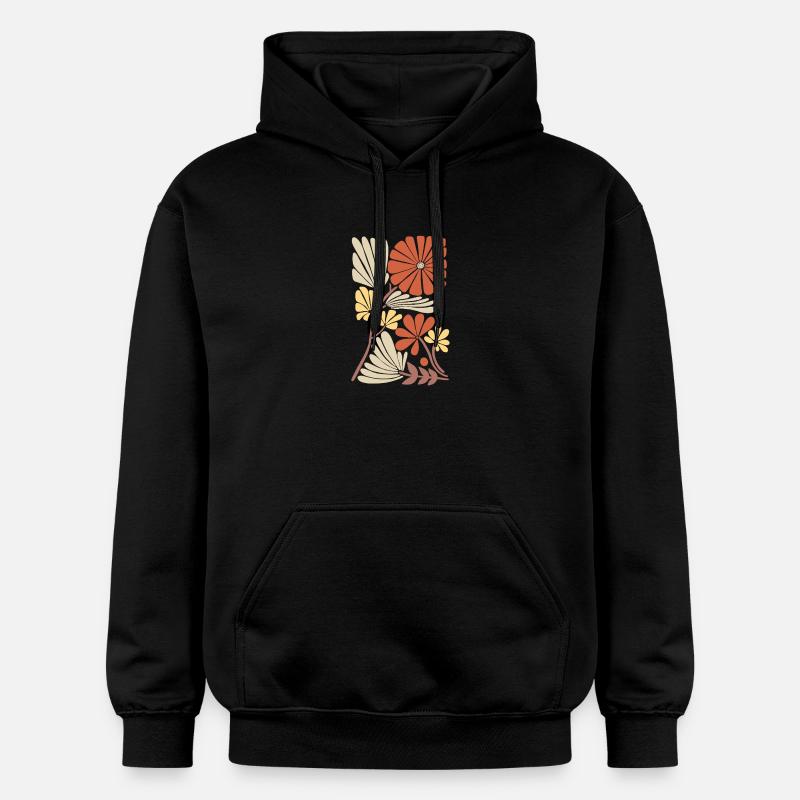 Motif floral boho - Sweat à capuche Softstyle® Gildan Unisexe - noir