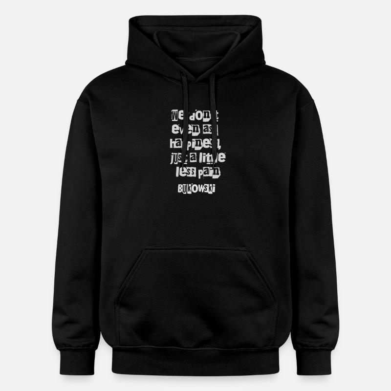 Charles Bukowski : Typographie fragmentée - Sweat à capuche Softstyle® Gildan Unisexe - noir
