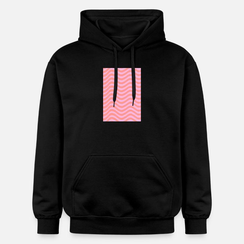 Motif de vagues rayées - Rose personnalisable - Sweat à capuche Softstyle® Gildan Unisexe - noir