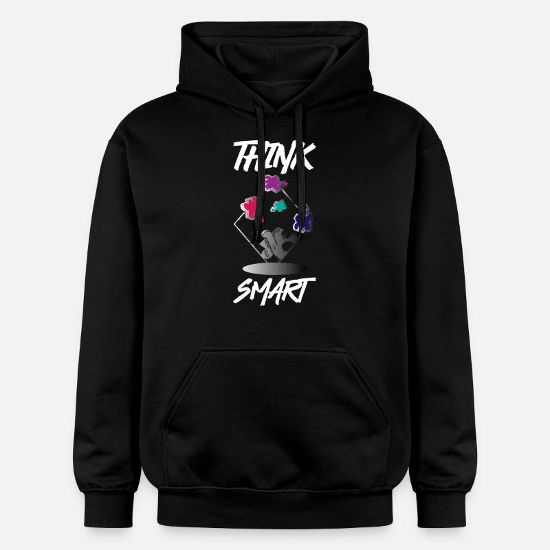 Think Smart Puzzle - Sweat à capuche Softstyle® Gildan Unisexe - noir