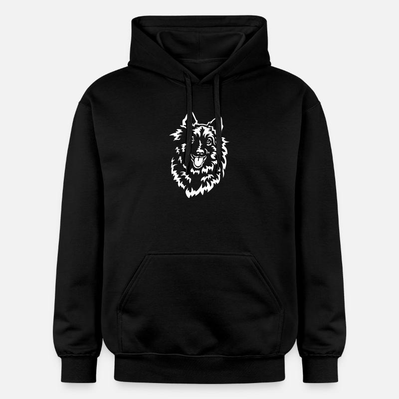 Wolfsspitz Head « Black Edition » - Sweat à capuche Softstyle® Gildan Unisexe - noir