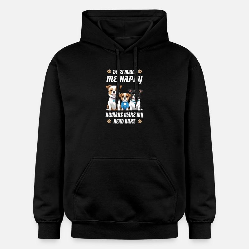 Les chiens me rendent heureuse... - Sweat à capuche Softstyle® Gildan Unisexe - noir
