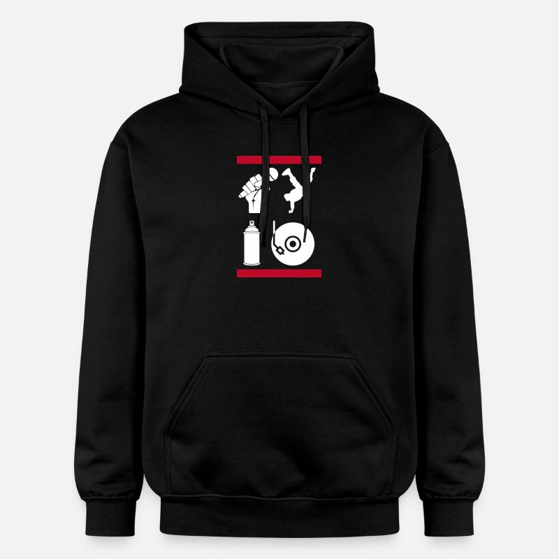 Les 4 éléments du hip-hop - Sweat à capuche Softstyle® Gildan Unisexe - noir