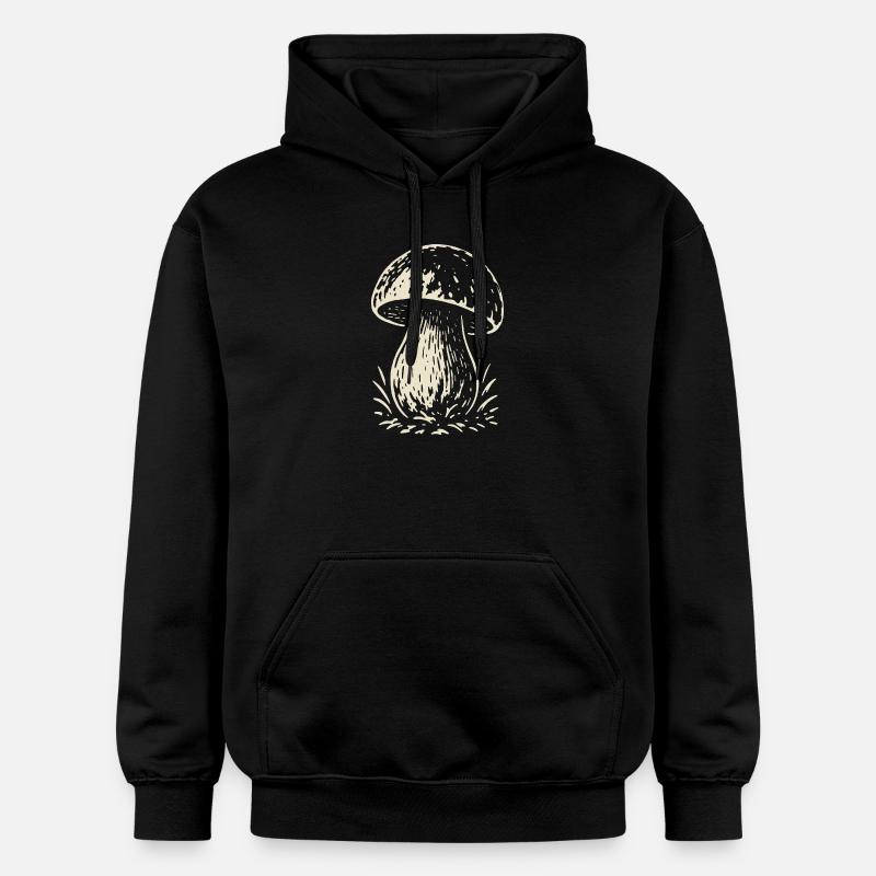 Cueilleur de cèpes - champignons - dicton - Sweat à capuche Softstyle® Gildan Unisexe - noir