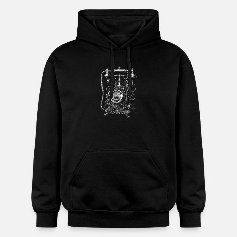 Téléphone à numérotation steampunk - Sweat à capuche Softstyle® Gildan Unisexe - noir