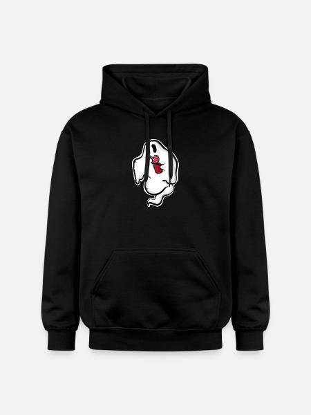 Ghost with donut and cup - Gildan Unisex Softstyle® Midweight Hoodie - black