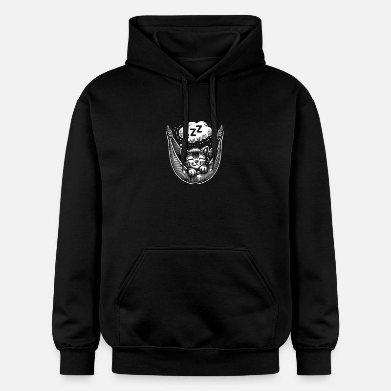 Chaton endormi mignon - Sweat à capuche Softstyle® Gildan Unisexe - noir