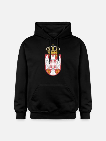 Serbien (Militärwappen) - Gildan Unisex Softstyle® Midweight Hoodie - Schwarz